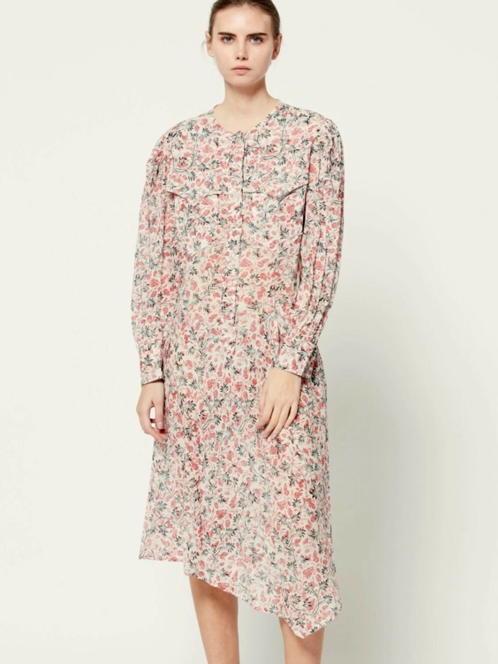 Isabel Marant Étoile Floral Eliane Midi Shirt Dress Boho Parisian Chic US 6 NWT
